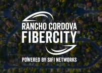 Rancho Cordova FiberCity logo over cityscape