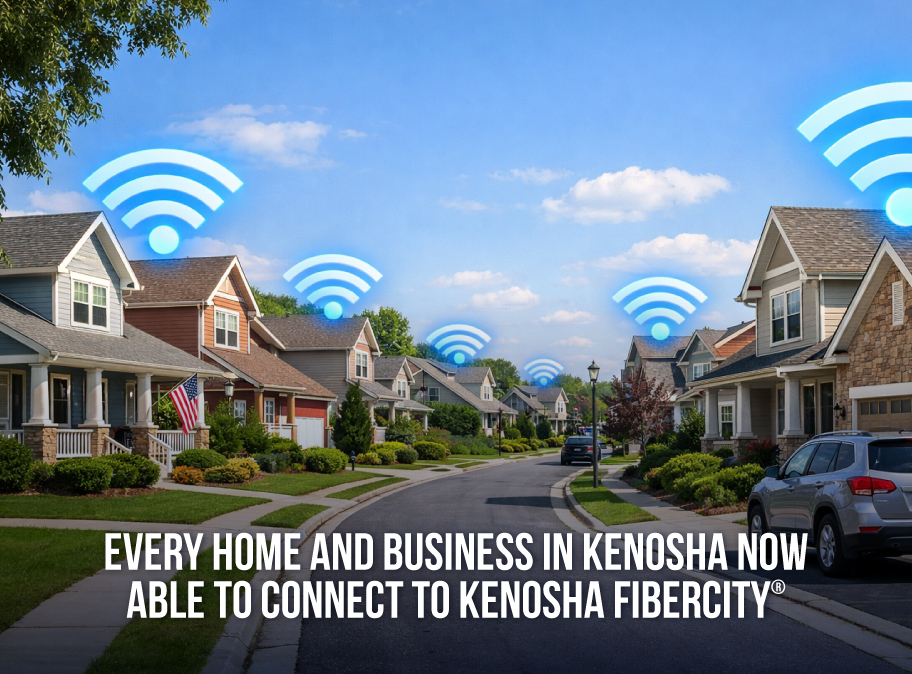 every home and business able to connect to Kenosha FiberCity
